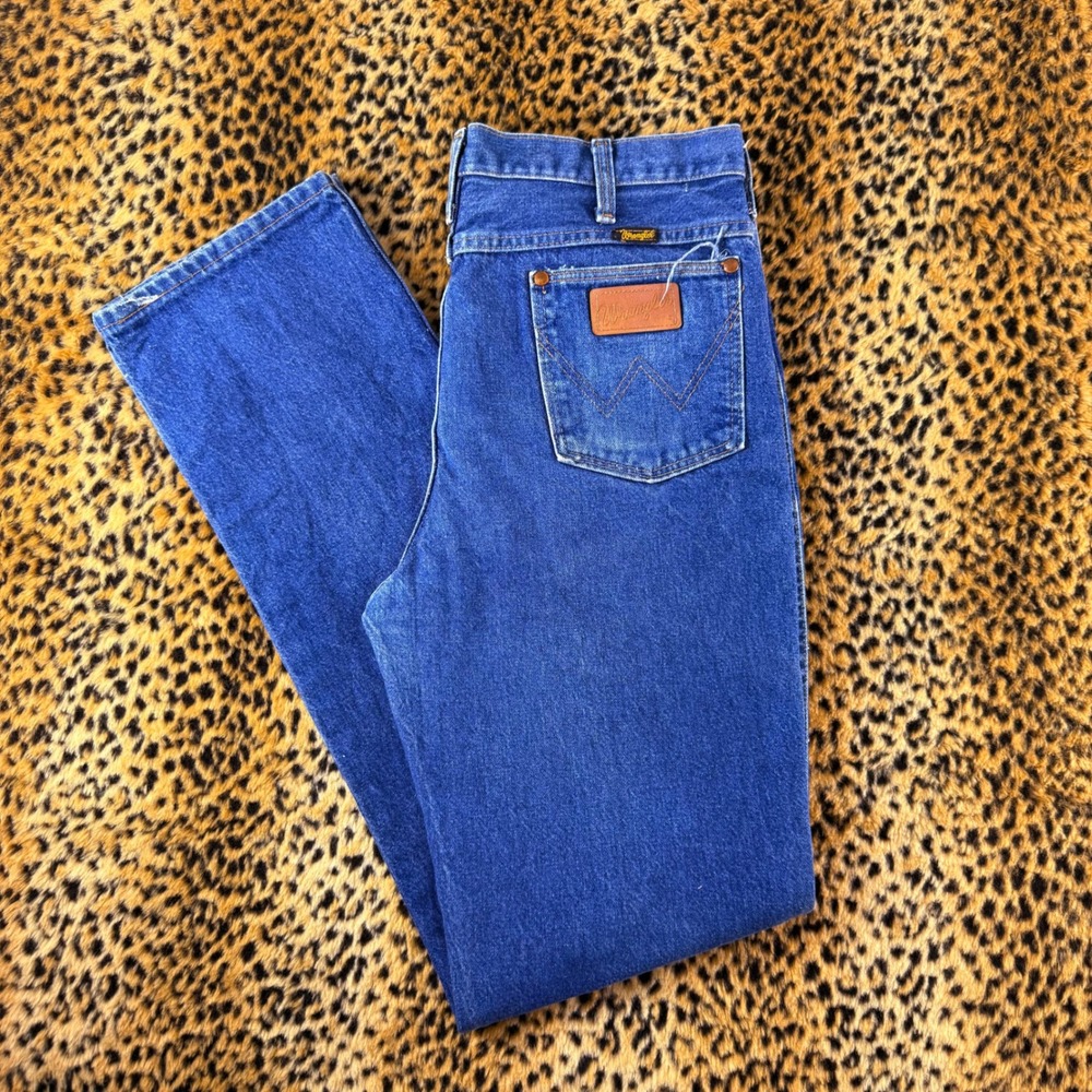 Vintage 80s Wrangler Cowboy Cut 936DEN Slim Fit Blue Denim Jeans 36x36 USA Made